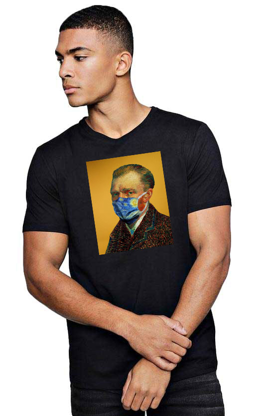 Tricou barbati negru - Van Gogh in Pandemie - CATEGORIE